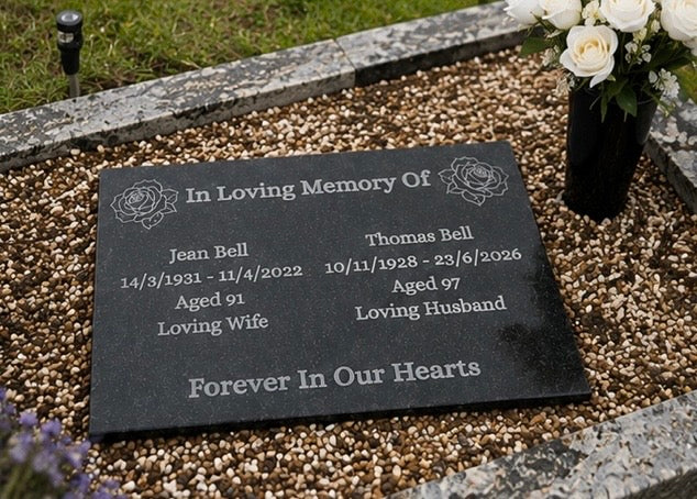 Personalised Granite Grave Marker With 2 Names – 40x30cm Memorial Plaque