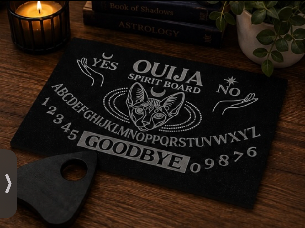 Engraved Granite Ouija Board | 40 x 30cm Counter Protector | Serving Board | Gothic Kitchen Décor