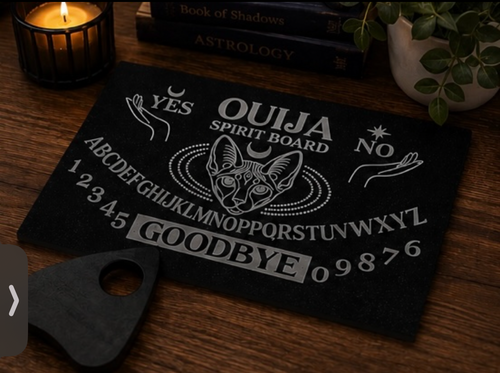 Engraved Granite Ouija Board | 40 x 30cm Counter Protector | Serving Board | Gothic Kitchen Décor