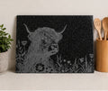 Engraved Highland Cow Granite Counter Protector – 40x30cm