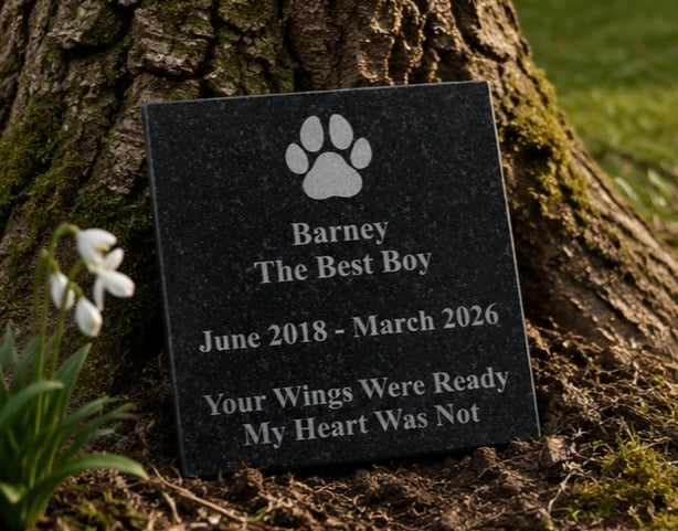 Personalised Dog & Pet Memorial Granite Plaque – 20x20cm